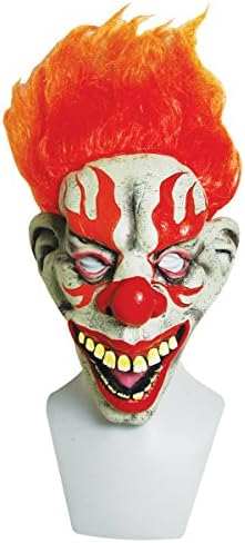 Fire the Clown Halloween Mask Accessory with Fiery Orange Wig