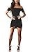 MAGICMK Women's Sexy Cute Off Shoulder Bodycon Bandage Spandex Mini Party Dress