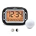 Marathon CL030051BK Atomic Alarm Clock with Auto-Night Light, Temperature & Date - Batteries Included with Easy Control Front Buttons.