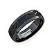 Duke Collections Black Tungsten Ring Brushed Zigzag Groove Wedding Bands 8mm Comfort Fit