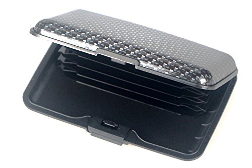 E-Onsale Aluminum RFID Blocking Credit Card Holder, Slim Metal Case, 6 Slots, Brown