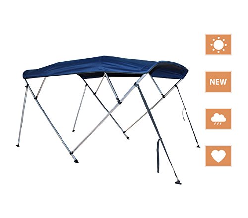 RockyMRanger 4 Bow Boat Navy Blue Bimini Top Sun Canopy Cover 8 ft Length 85”-90” Beam YB4N2