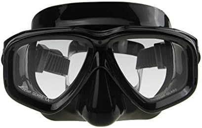 Silicon Diving Mask Anti-fog Tempered Glass Swimming Diving Snorkeling Mask for Men Women Swim Goggles Scuba Equipment (Black)