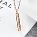 diamondidde Personalized Custom Message Names Pendant Necklace Unisex Stainless Steel Vertical Cuboid Bar Necklace