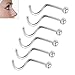 Nose Ring - Pistha 6 PCS 0.8MM Stainless Steel Rhinestone Nose Ring Body Piercing Rings Piercing Sparkly Crystal Nose Stud Hoop for Party and Dance