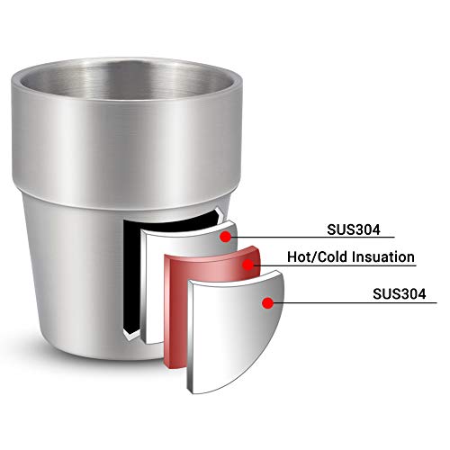 ATREASURE Set of 8 Stainless Steel 18/8 Cups Double Wall Double Walled Coffee Tumbler Kids Drinking Cups Dishwasher Safe 10 oz