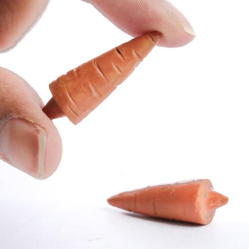 Package of 12 Ultra Miniature Orange Resin Straight Carrot Noses for Crafting, Creating and Embellishing