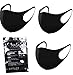 3 Pack Unisex Mouth Mask Adjustable Anti Dust Face Mouth Mask,Black Cotton Face Mask for Cycling Camping Travel