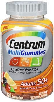Centrum Multi Gummies Adults 50+ Assorted Flavors- 120 ct, Pack of 4