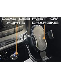 Soporte de cargador de coche inalámbrico, con cable USB integrado, se monta en la toma de corriente, el cargador inalámbrico de coche puede proporcionar 10 W o 7,5 W para iPhone XS XS Max XR X   8 8 Plus, Samsung Galaxy Note 9  S9  S9+  S8  S8+
