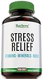 Anti Stress Supplement with Vitamins, Minerals and Herbs. Immune and Mood Support. Anxiety & Fatigue Relief Multivitamin. Antioxidant with Vitamin C, B Complex, Magnesium, Chamomile and more!