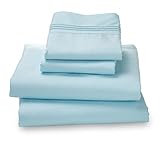 Queen Light Aqua Blue Bedding Sheets - Double Brushed Microfiber Luxury Bed Sheet Set By Amadora