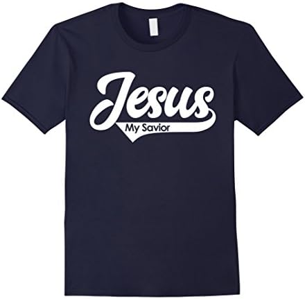 Mens Jesus My Savior Bible Scripture Verse Christian T-Shirt Medium Navy