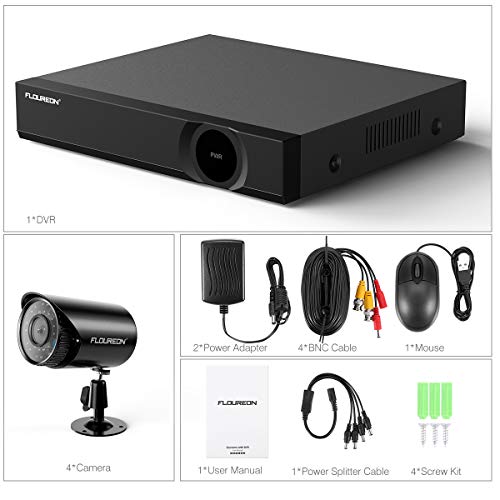FLOUREON 4CH 5-in-1 Security Camera System 1080N Video DVR Recorder with 4X HD 720P 1.0MP CMOS Lens Indoor Outdoor Weatherproof CCTV Cameras, Motion Detection, Night Vision, Easy Remote Access - Thumbnail 6