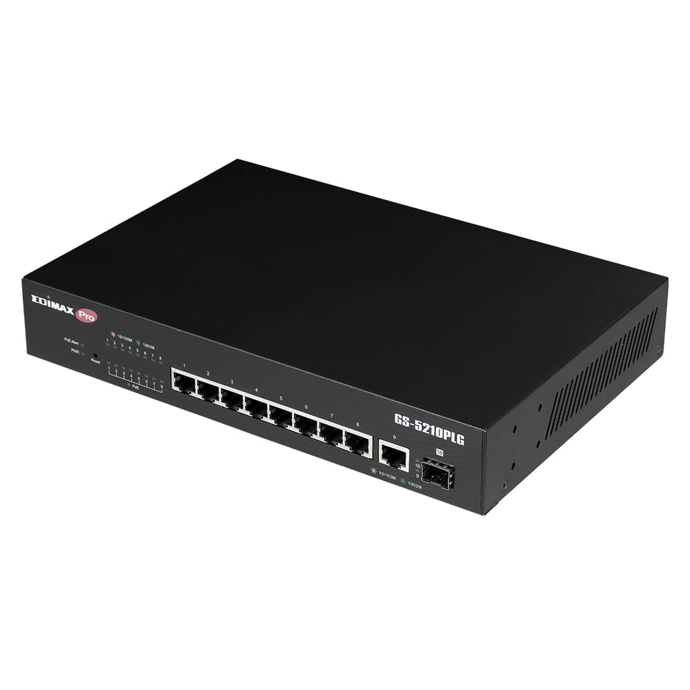 Edimax GS-5210PLG - 10-Port Gigabit Long Range PoE+ Web Smart Switch with 1 SFP Port