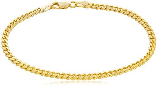 Solid 14K Yellow Gold Miami Cuban 3.2mm Link Chain Bracelet | Mid-Weight Width Polished Finish | 7 to 8½"
