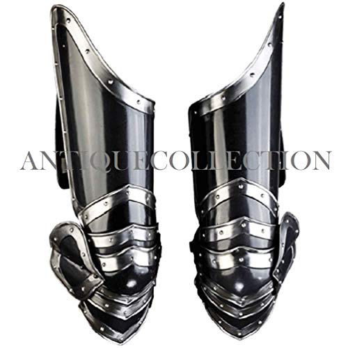 Edward Darkened Leg Guards Functional Armour Silver