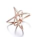 Redbarry Trendy Cross X Shaped Mid Finger Rings with Tiny CZ Paved in 18k Rose Gold Plated, Size 9
