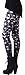 QZUnique Women's Skull Print Footless Cool Sexy Leggings Yoga Pants X-Small Small Grinning Skull