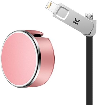 Retractable USB Cable Adapter Pink, MicroBird 2-in-1 Lightning + Micro Data Sync Charge USB Cable (1.0M) High Speed For iPhone 5s 6 6s 7 8 X Plus,iPad/iPod,Android phone Samsung S7 6 8,HTC and More