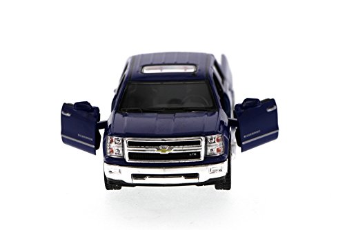 2014 Chevy Silverado Pick-up Truck, Blue - Kinsmart 5381D - 1/46 Scale Diecast Model Toy Car