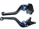 LUO CNC Short Brake Clutch Levers for Yamaha YZF R1 2002-2003,YZF R6 1999-2004,FZ1 Fazer 2001-2005,R6S Canada Version 2007-2009,R6S USA Version 2006-2009,FZS1000 2001-2005-Black