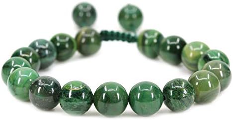 AMANDASTONES Handmade Gemstone 10mm Round Beads Adjustable Braided Macrame Tassels Chakra Reiki Bracelets 7-9 inch Unisex