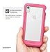 Encased iPhone XR Case Pink Clear Back w/Tempered Glass Screen Protector (Falcon Series) Ultra Rugged Full Body Transparent Protective Cover