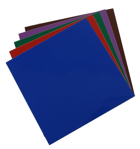 Pazzles Premium Vinyl Pack, Jewels, Five 12 by 12-Inch Sheets: Royal Blue, Hunter Green, Brown, Purple, Burgundy