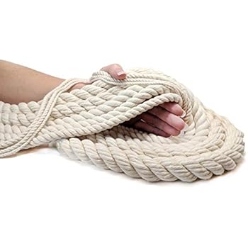 Ravenox 100% Cotton Twisted Rope | (White)(1/2 in x 10 ft) |USA Made Natural Cord | Baker & Butchers Twine, Macramé, Knotting, Crafts, Pet Toys
