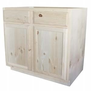 Amazon.com: Kapal Kitchens B36-pfp Unfinished Base Assembled Cabinet, Pine, 36" X 34-1/2 ...