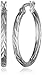 Amazon Collection Sterling Silver Diamond-Cut Squared Hoop Earrings