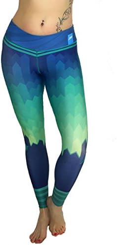 Blue and Green Leggings Womens Yoga Pants Compression Tights