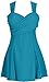 HENGJIA Women's Elegant Crossover One Piece Swimdress Skirted Bottom Swimsuit (FBA) Blackish Green 7XL(US20-22)