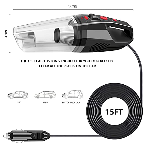 NDDI POWER Professional Car Vacuum, 8000Pa High Power Handheld Mini