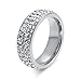 Vnox 7mm Width Women Stainless Steel Eternity Ring CZ Cubic Zirconia Circle Round,Size 5-9