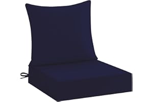 downluxe 24x24 Outdoor Chair Cushions, Waterproof Fade Resistant Patio Furniture Cushions with Handle & Removable Cover, Deep