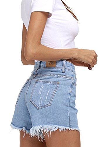Hsw women s jeans shorts pants and plus size cotton light blue