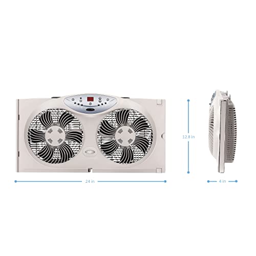Bionaire Window Fan with Twin 8.5Inch Reversible Airflow Blades and