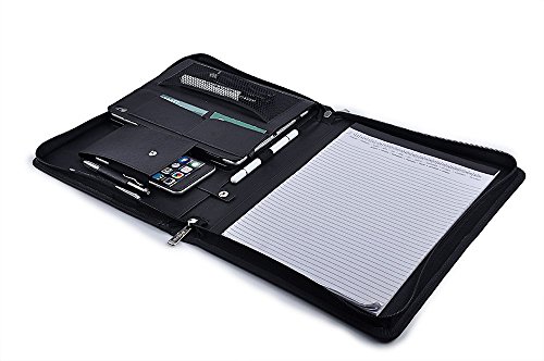 iPad Keyboard Portfolio, Executive Leather Padfolio Case with Bluetooth Keyboard for 9.7 inch iPad Pro,Black
