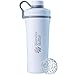 BlenderBottle Radian Shaker Cup Insulated Stainless Steel Water Bottle with Wire Whisk, 26-Ounce, Matte White