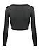Simlu Juniors Charcoal Short Top, Summer Cropped Top with Long Sleeves
