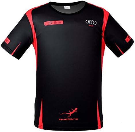 Audi S Line Quattro Black Red T Shirt