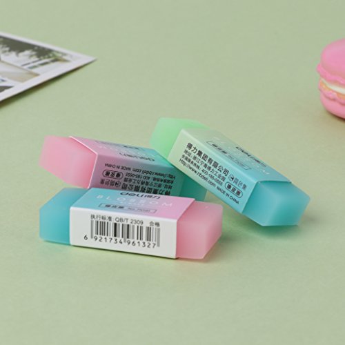 Ladaidra 2pc Soft Durable Flexible Cube Cute Colored Pencil Rubber Erasers For School Kids