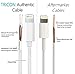 USB Wall Charger, Certified Tricon 5W 1A USB Portable Power Adapter with 6 FT / 2 Meter Lightning to USB Charging Cable - iPhone iPad Samsung iOS10 (2 Pack) White