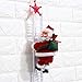 Climbing Santa Claus on Ladder,Electric Santa Climbing Ladder to Tree, Climbing Up and Down Santa Claus on Ladder with Music and Bag of Presents Tree Holiday Party Home Door Wall Decoration Xmas Ornam