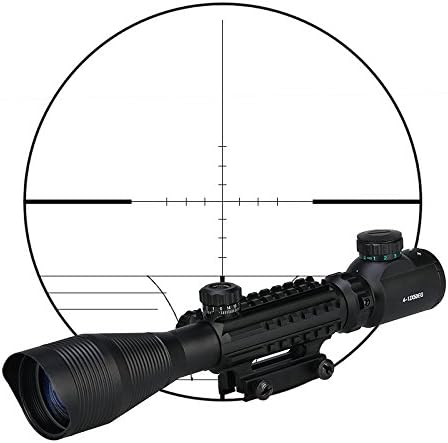 Canis Latran Tactical 4-12X50EG R&amp;G Illuminated Optical Airsoft Hunting Rifle Scope with Free Mounts