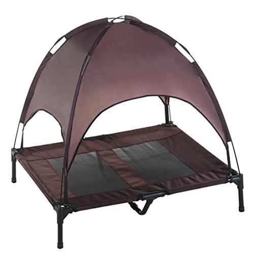 SUPERJARE Large Dog Cot with Canopy Elevated Pet Bed Indoor or