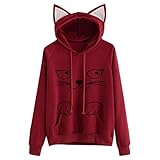 Girls Hoodie, Misaky Womens Cat Ear Blouse Sweatshirt Hooded Pullover Tops