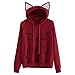 Girls Hoodie, Misaky Womens Cat Ear Blouse Sweatshirt Hooded Pullover Tops